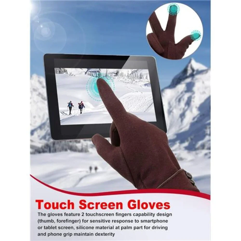 3 Pairs Women's Gloves Winter Touchscreen Windproof Gloves